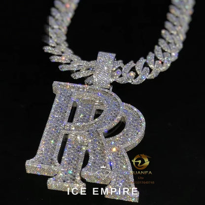 Iced Out Baguette Rose Gold Plated Moissanite Cuban Chain
