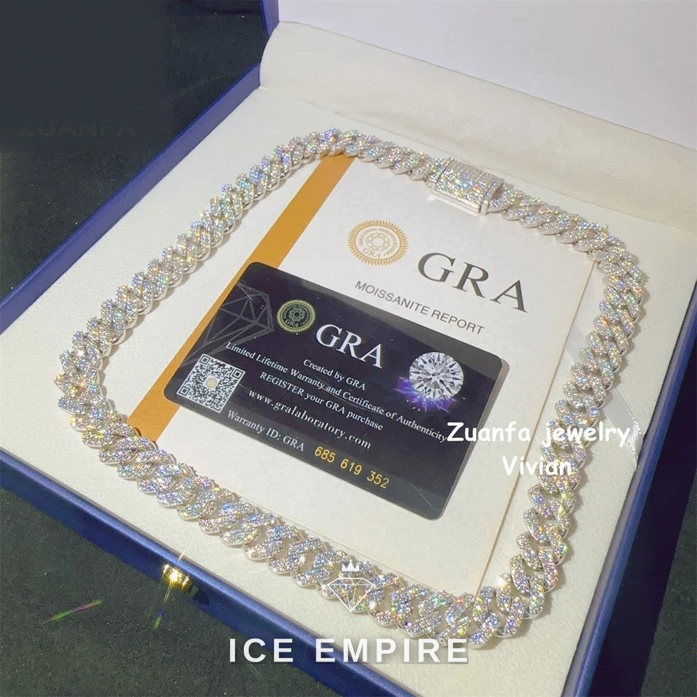 Iced Out Rose Gold Plated Moissanite Cuban Chain