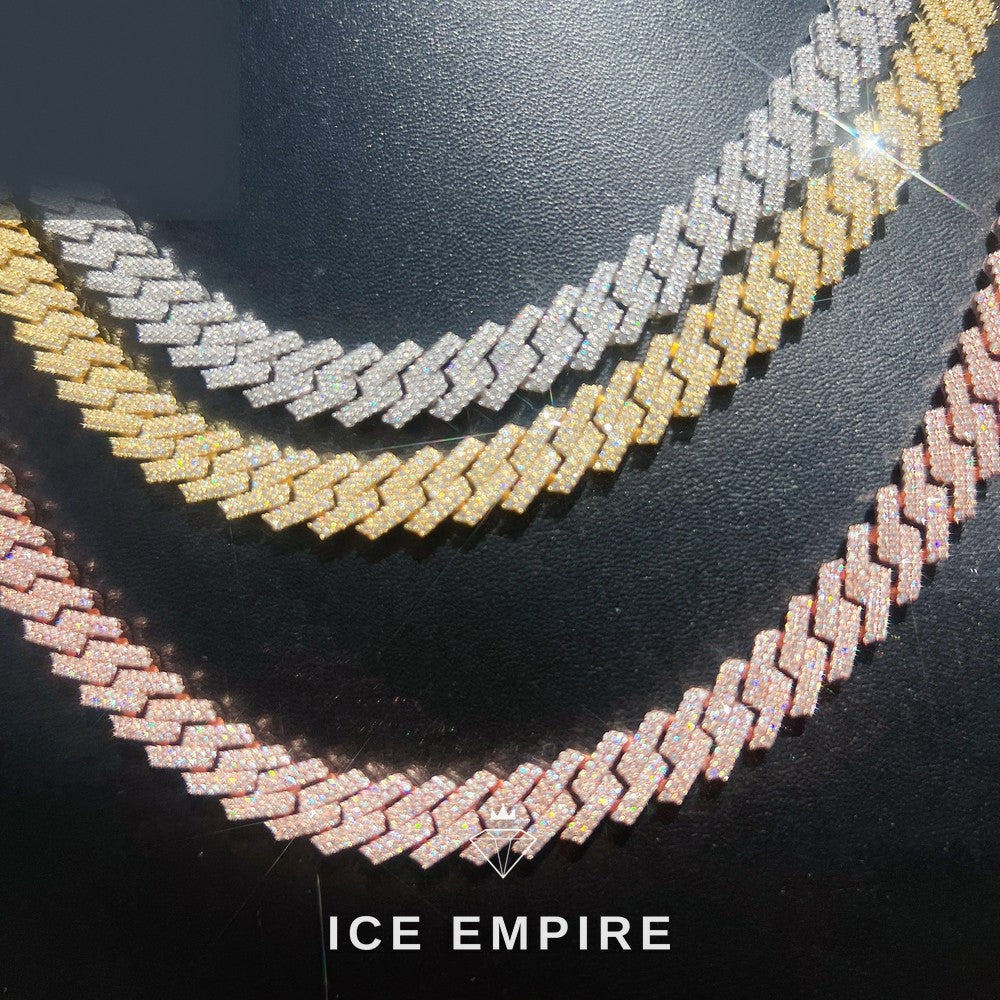 Iced Out Rose Gold Plated Moissanite Cuban Chain