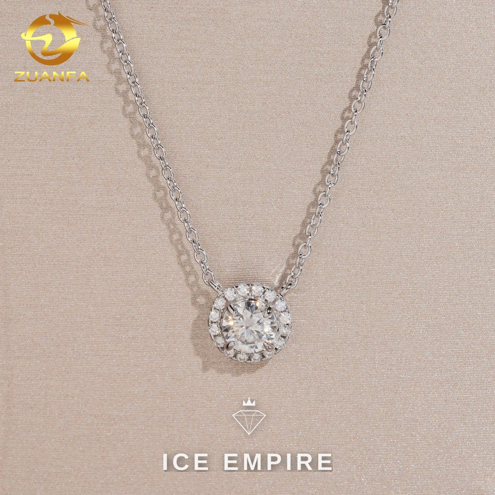 Iced Out Cluster 925 Silver Moissanite Pendant