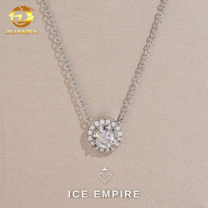 Iced Out Cluster 925 Silver Moissanite Pendant