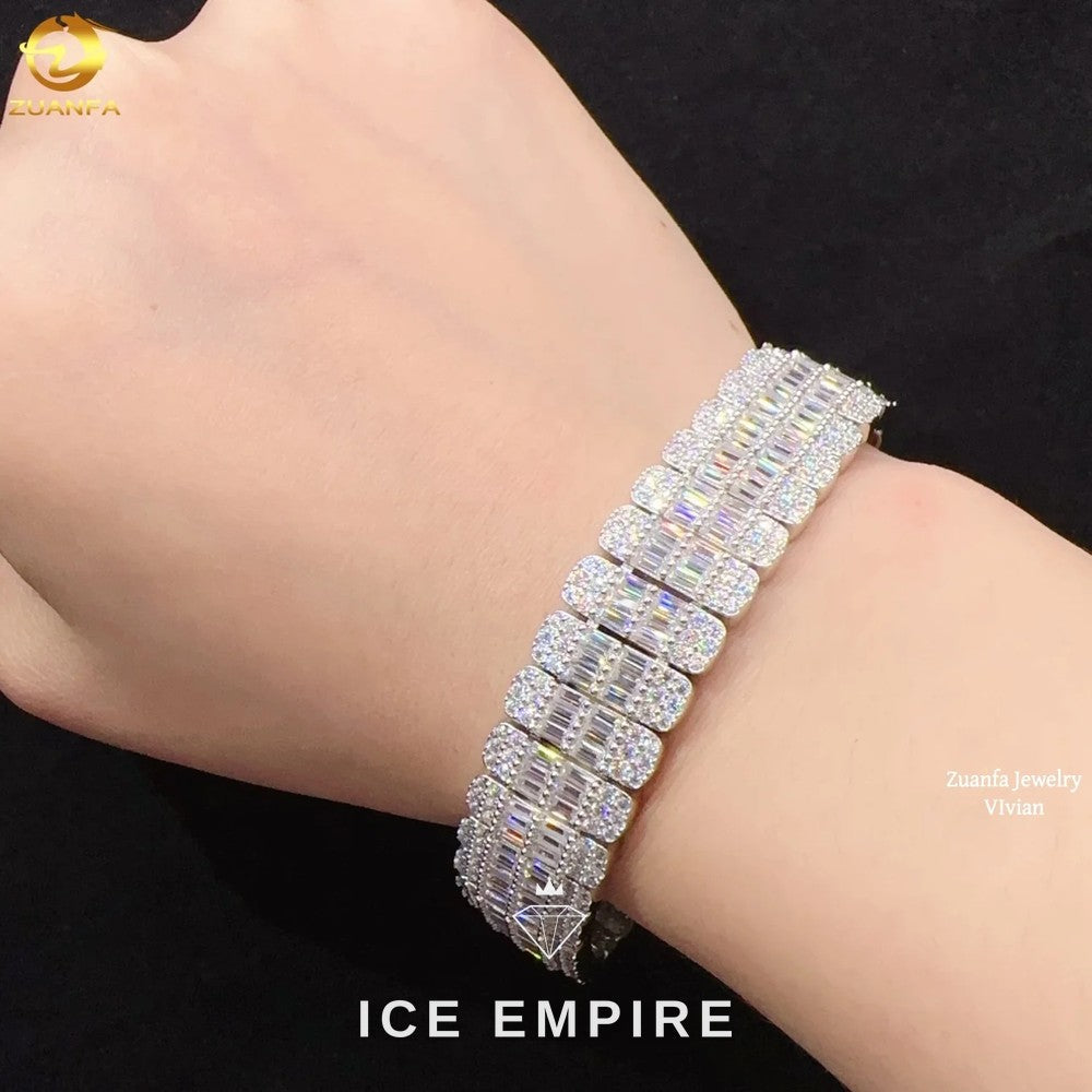 Iced Out Rose Gold Plated Moissanite Cuban Chain