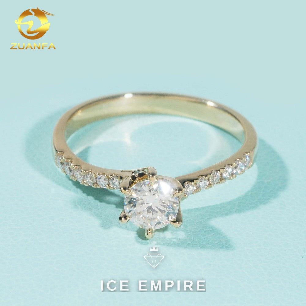 Iced Out 9K Gold Moissanite Wedding Band