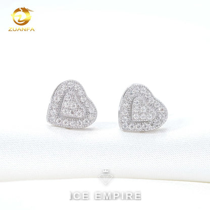 Iced Out Cluster 925 Silver Lab Grown Diamond Earrings