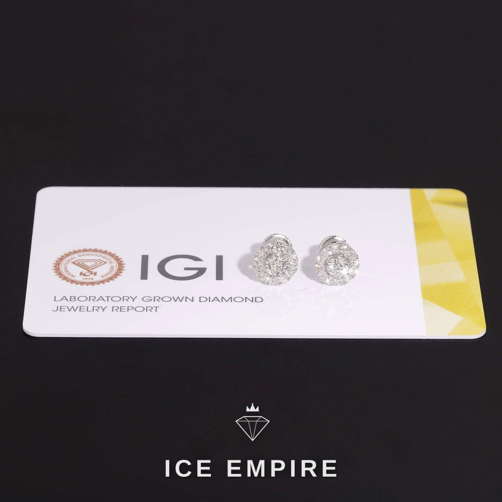 Iced Out Cluster Rose Gold Plated Lab Grown Diamond Earrings