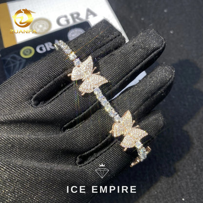 Iced Out Rose Gold Moissanite Tennis Chain