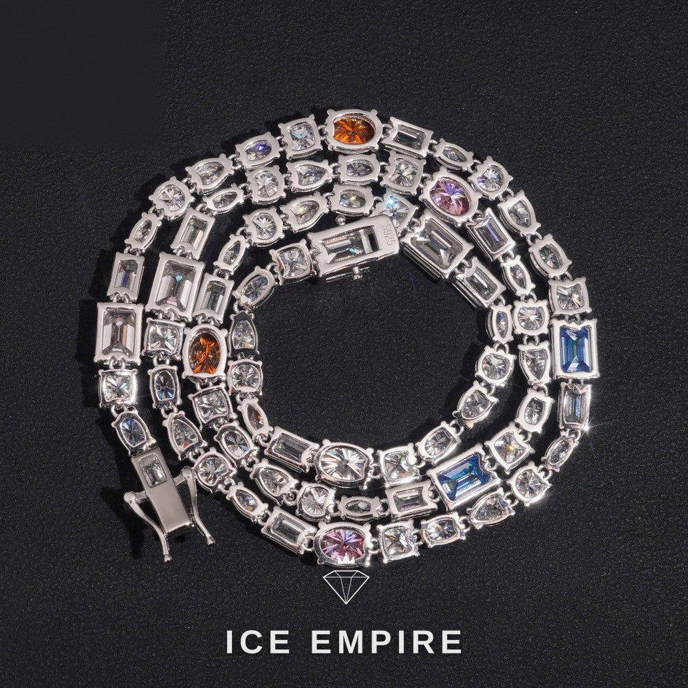 Iced Out Baguette Rose Gold Plated Moissanite Cuban Chain