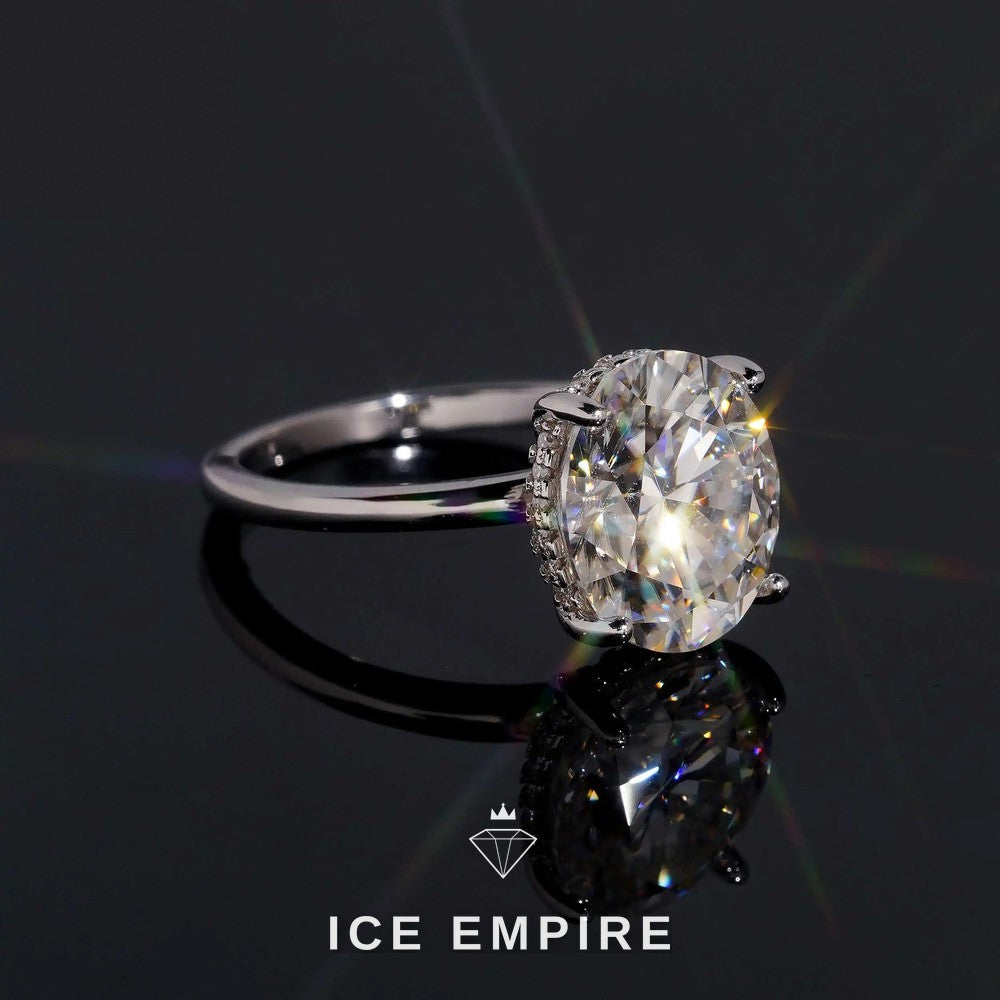 Iced Out 18K Gold Moissanite Wedding Band