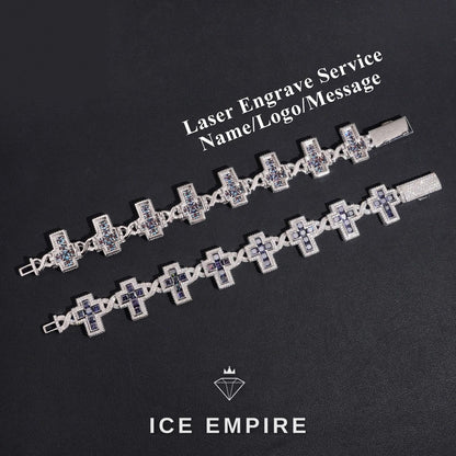 Iced Out Cross Rose Gold Plated Moissanite Cuban Chain