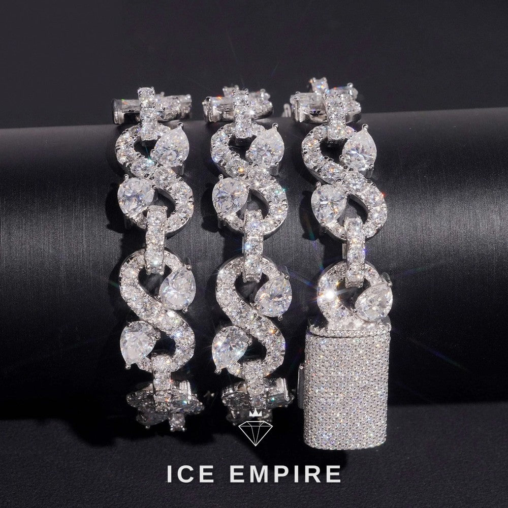 Iced Out Rose Gold Plated Moissanite Cuban Chain