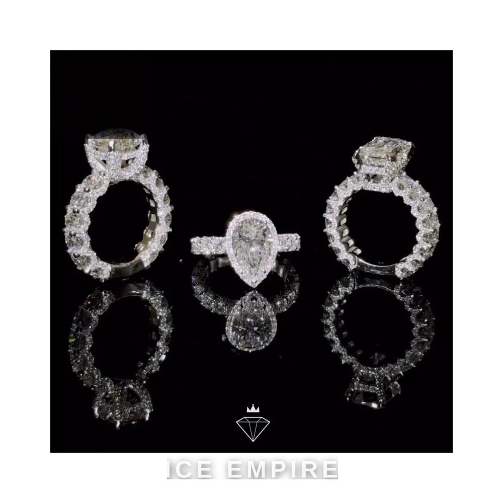 Iced Out Gold Plated Moissanite Engagement Ring