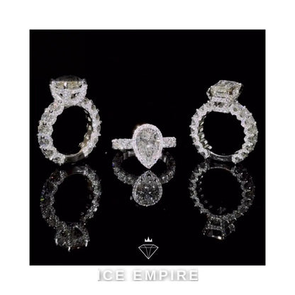 Iced Out Gold Plated Moissanite Engagement Ring