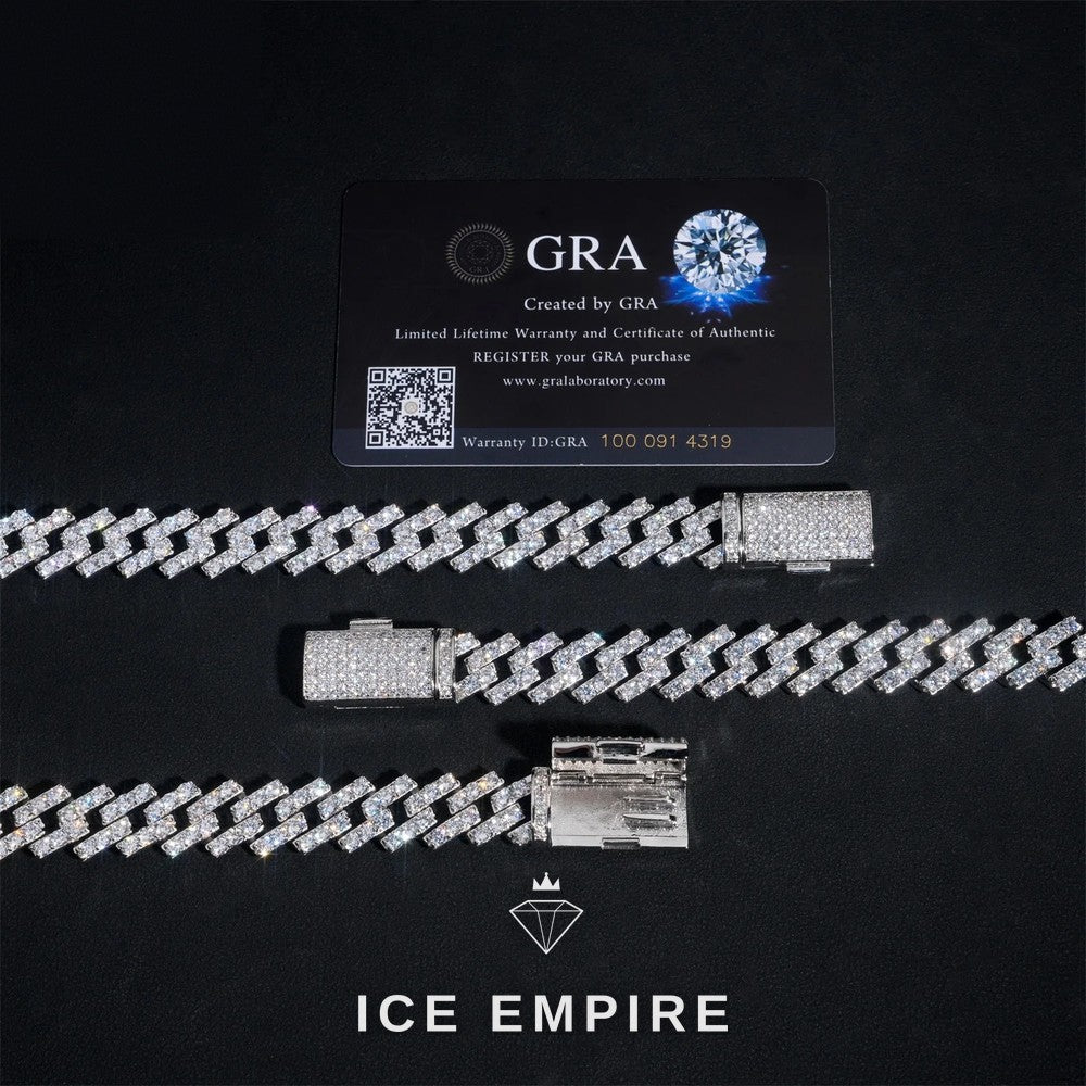 Iced Out Rose Gold Plated Moissanite Cuban Chain