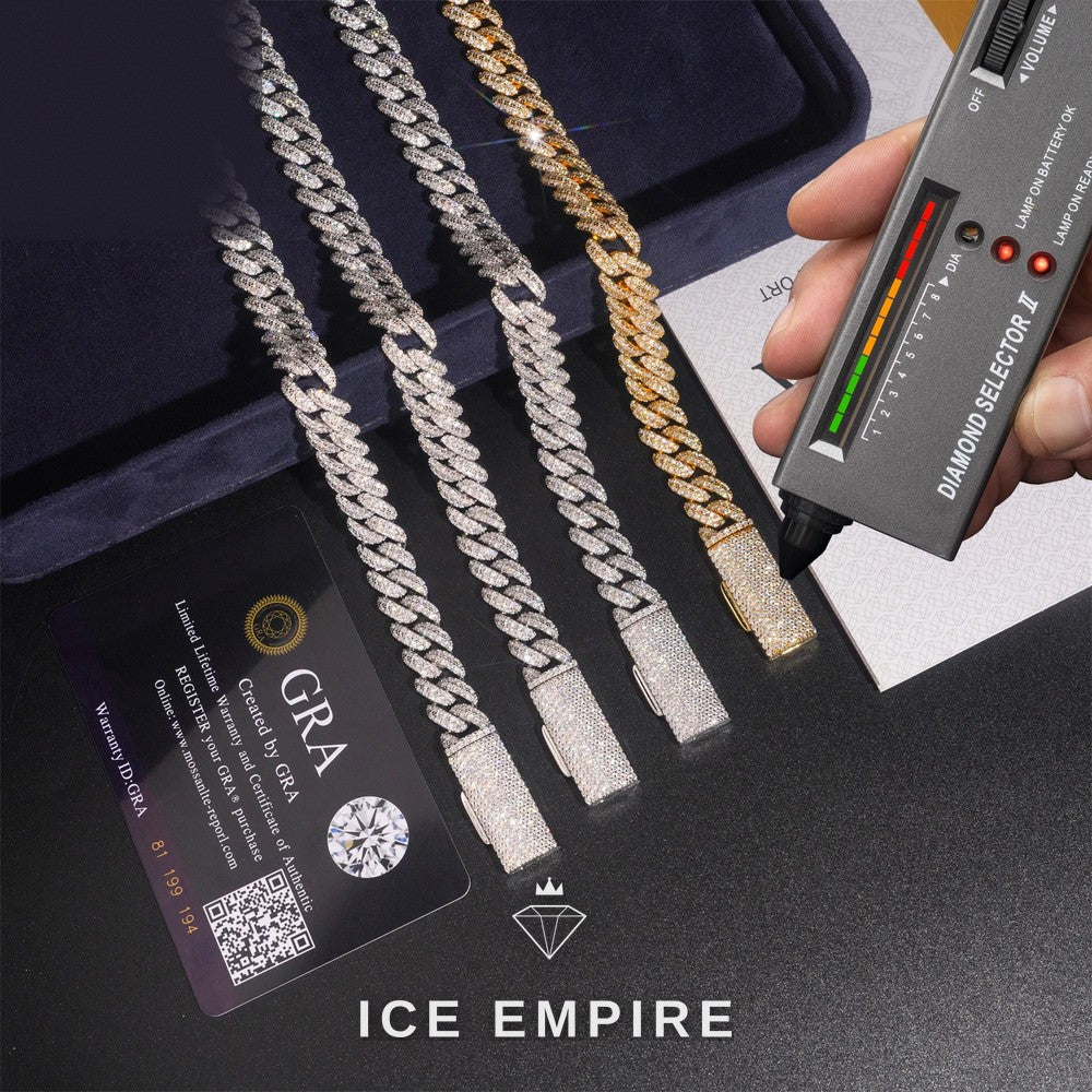 Iced Out Rose Gold Plated Moissanite Cuban Chain