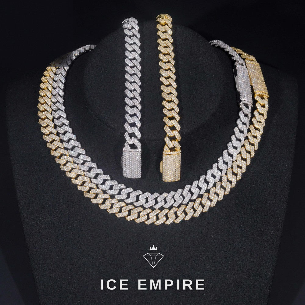 Iced Out Rose Gold Plated Moissanite Cuban Chain