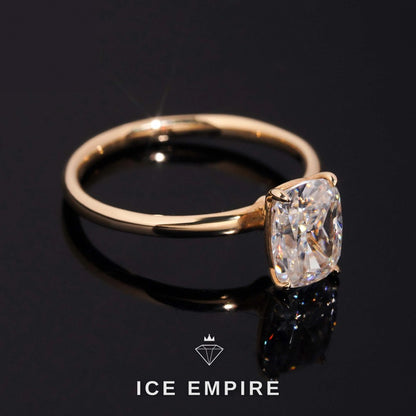 Iced Out 14K Gold Moissanite Engagement Ring