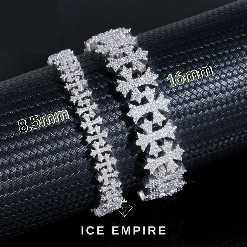Iced Out Cross Rose Gold Plated Moissanite Cuban Chain