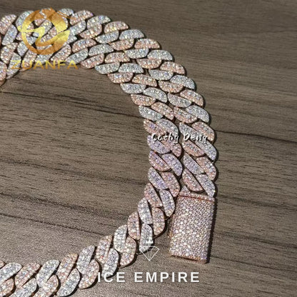 Iced Out Rose Gold Plated Moissanite Cuban Chain