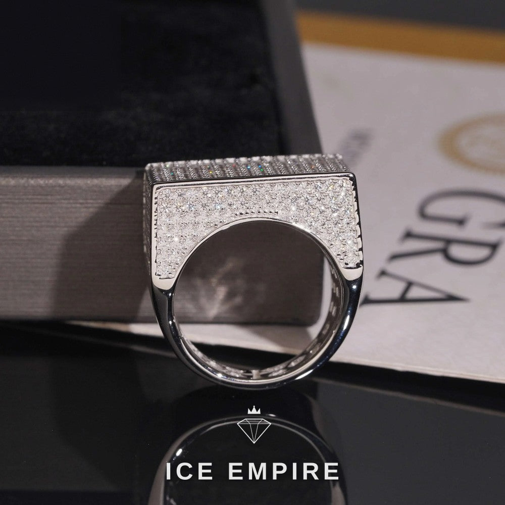 Iced Out 925 Silver Moissanite Ring