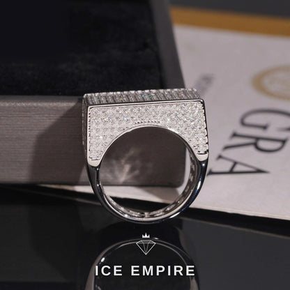 Iced Out 925 Silver Moissanite Ring