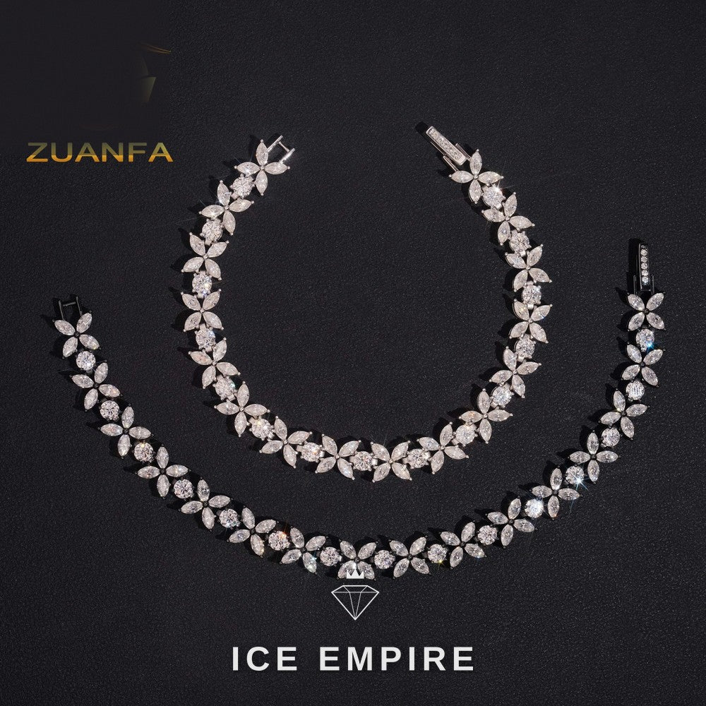 Iced Out Gold Plated Moissanite Tennis Bracelet