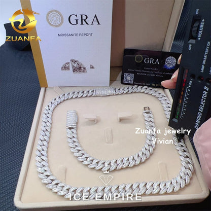 Iced Out Rose Gold Plated Moissanite Cuban Chain