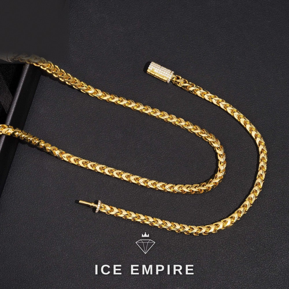 Iced Out Rose Gold Plated Moissanite Cuban Chain