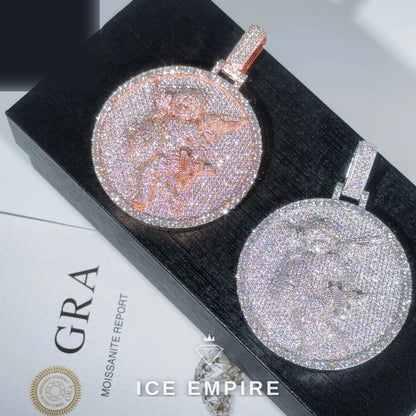 Iced Out Baguette Rose Gold Plated Moissanite Cuban Chain