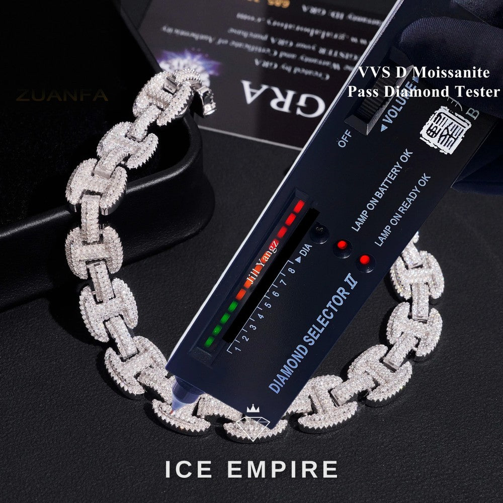 Iced Out Rose Gold Plated Moissanite Cuban Chain