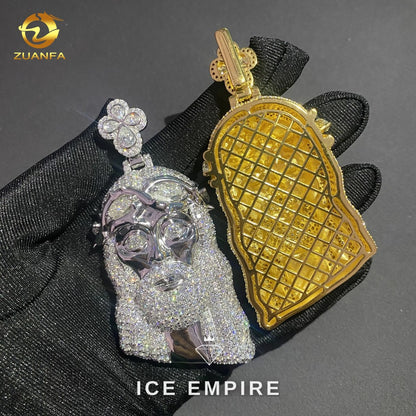 Iced Out Rose Gold Plated Moissanite Pendant