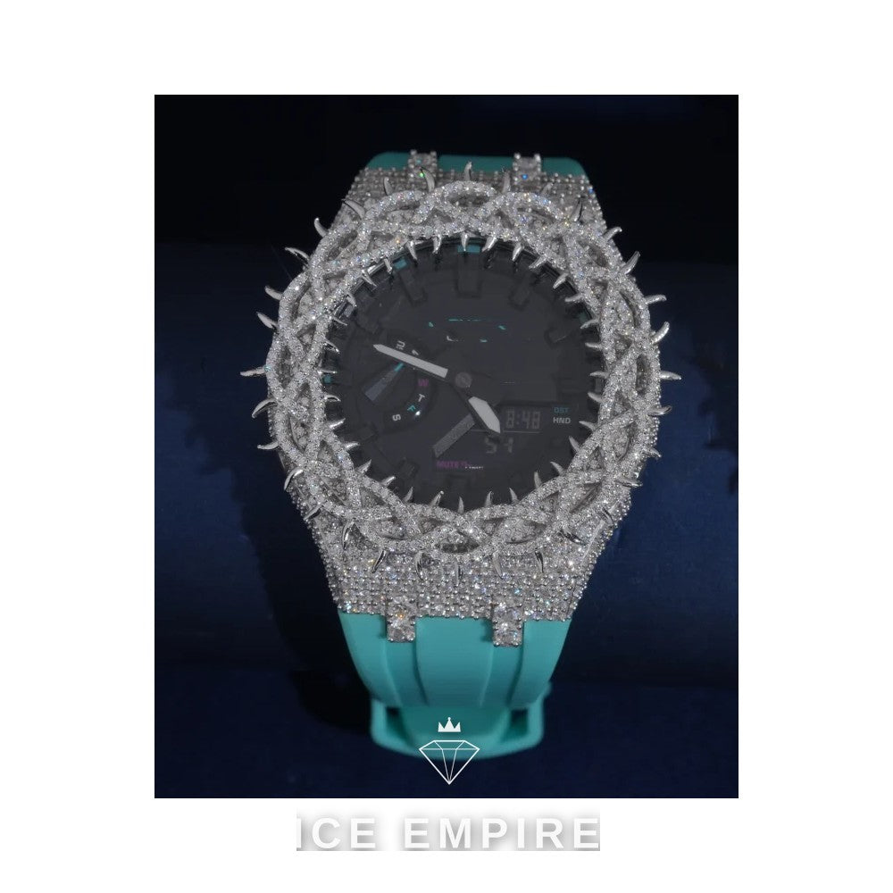 Iced Out 925 Silver Moissanite Watch