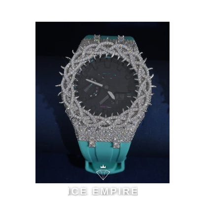 Iced Out 925 Silver Moissanite Watch