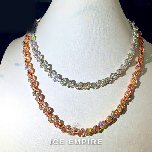 Iced Out Rose Gold Plated Moissanite Cuban Chain