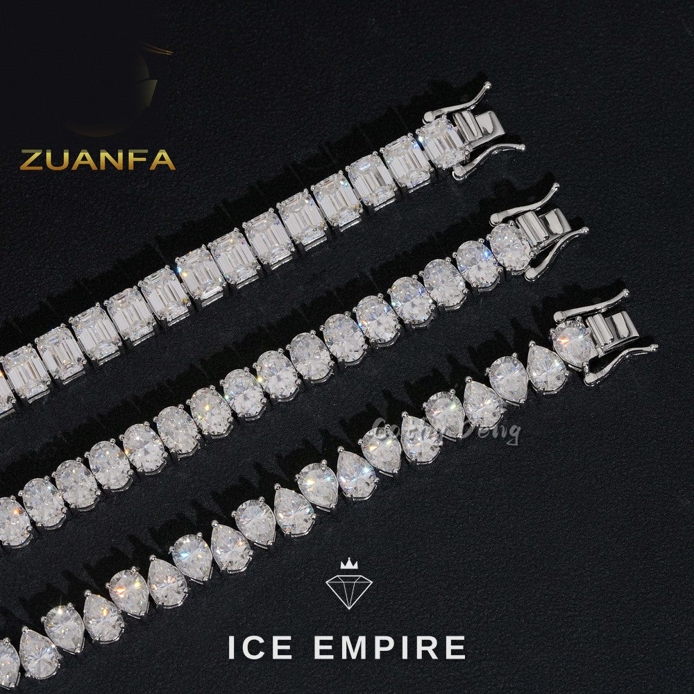Iced Out 925 Silver Moissanite Tennis Bracelet