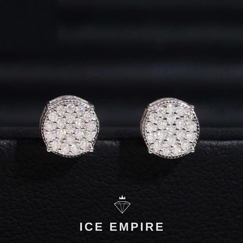 Iced Out 925 Silver Moissanite Stud Earrings