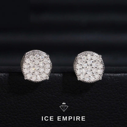 Iced Out 925 Silver Moissanite Stud Earrings