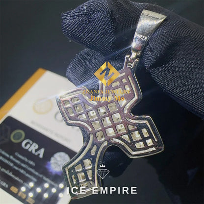 Iced Out Cross Gold Plated Moissanite Pendant