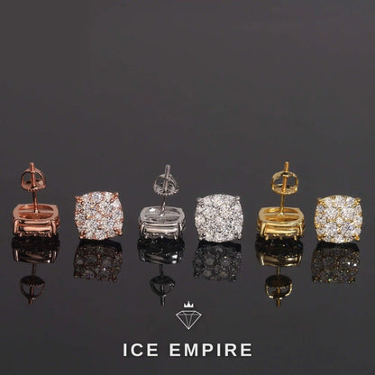 Iced Out Baguette 925 Silver Moissanite Stud Earrings