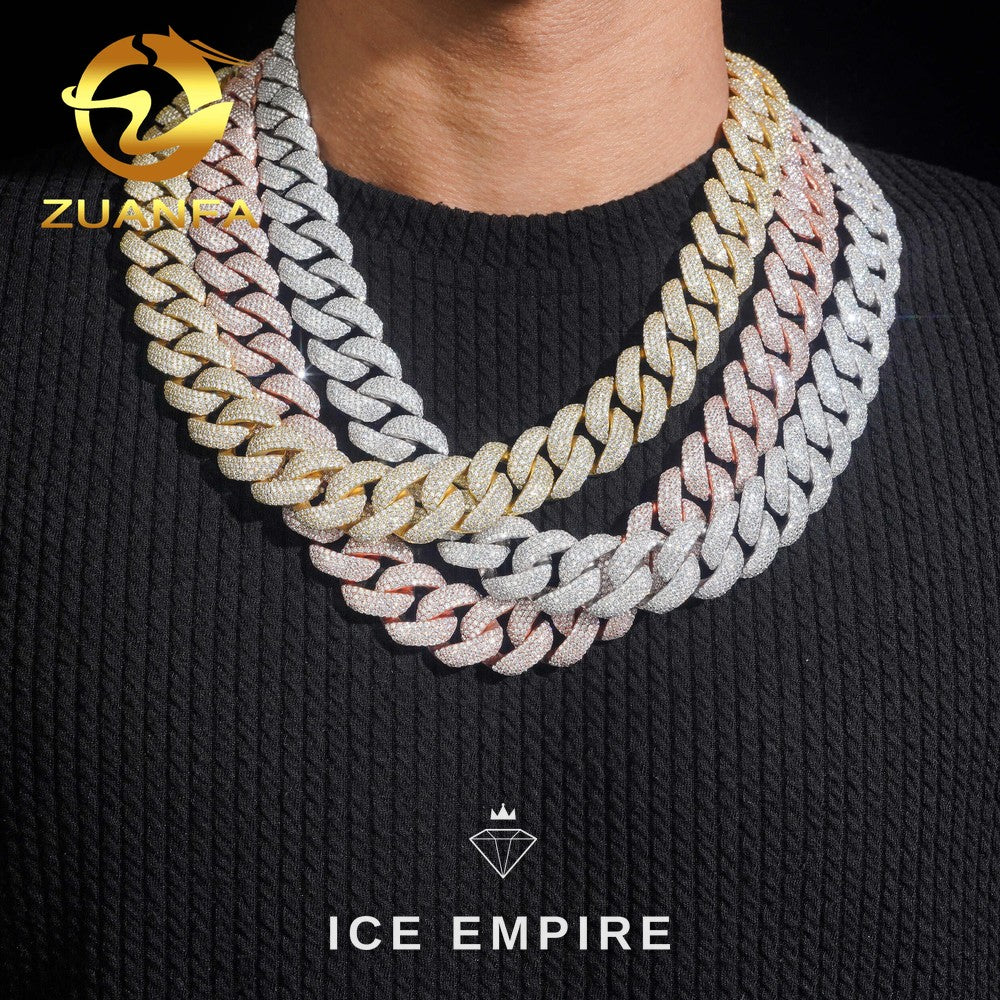Iced Out Rose Gold Plated Moissanite Cuban Chain
