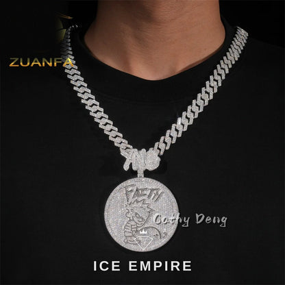 Iced Out Baguette Rose Gold Plated Moissanite Cuban Chain