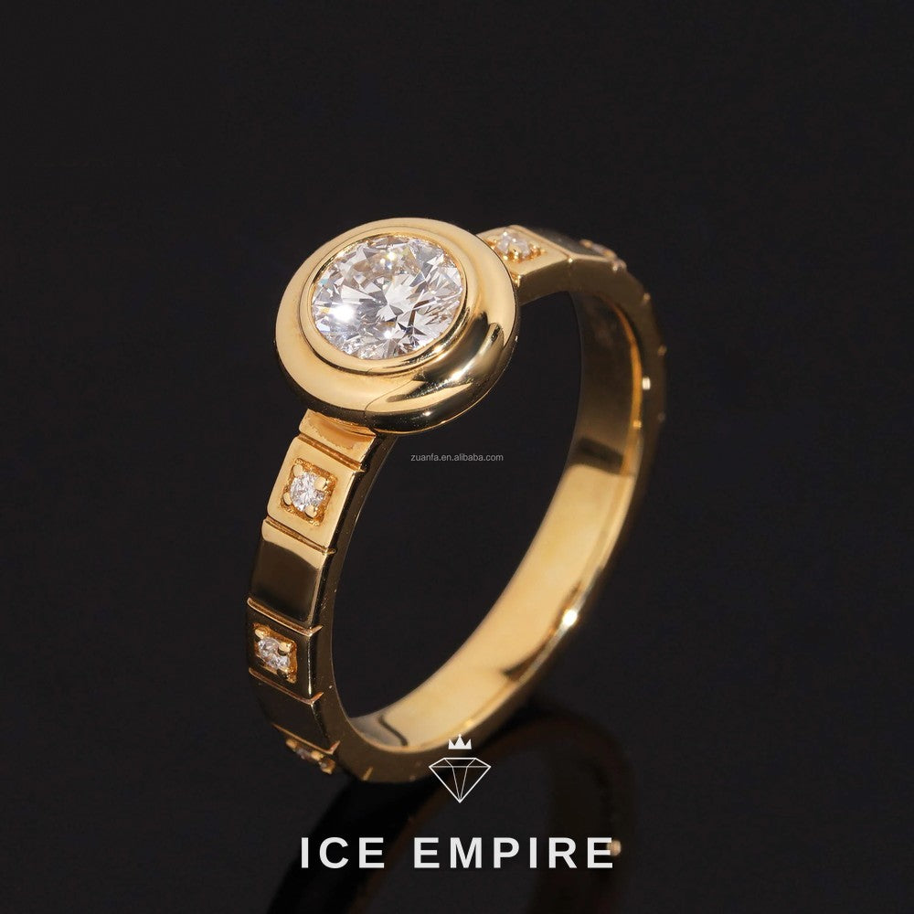 Iced Out 18K Gold Lab Grown Diamond Engagement Ring