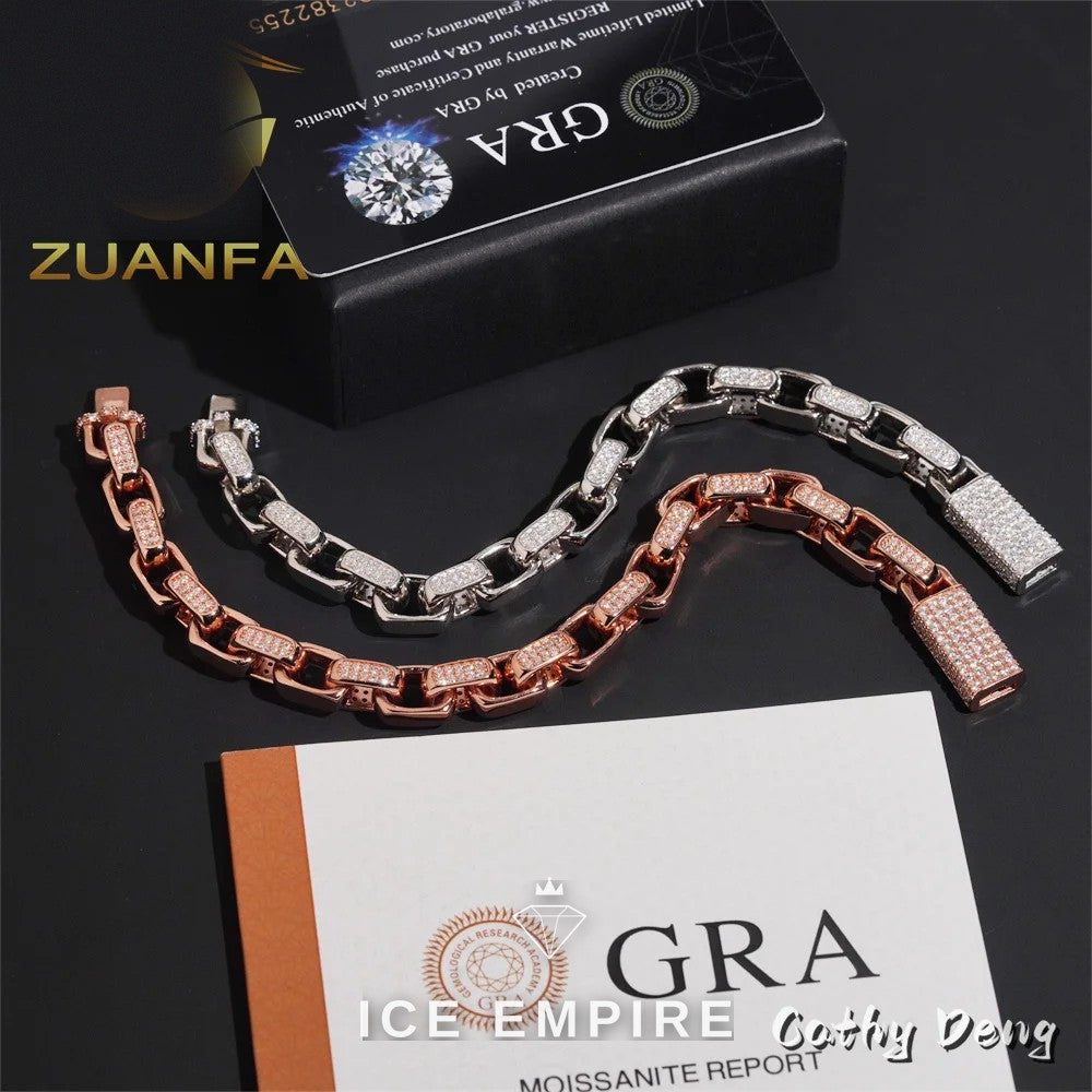 Iced Out 925 Silver Moissanite Cuban Chain