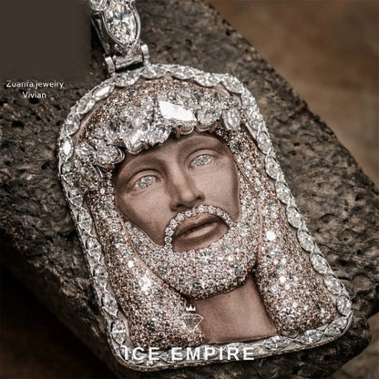 Iced Out Cross 925 Silver Moissanite Pendant