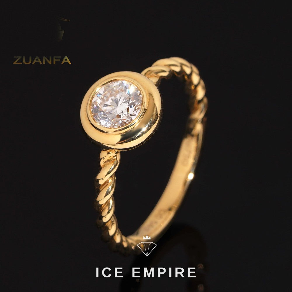 Iced Out 18K Gold Lab Grown Diamond Engagement Ring