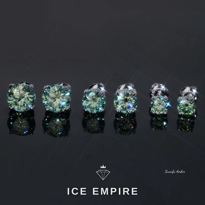 Iced Out 925 Silver Moissanite Stud Earrings