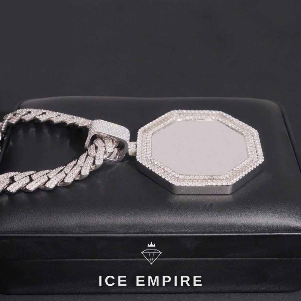 Iced Out Rose Gold Plated Moissanite Pendant