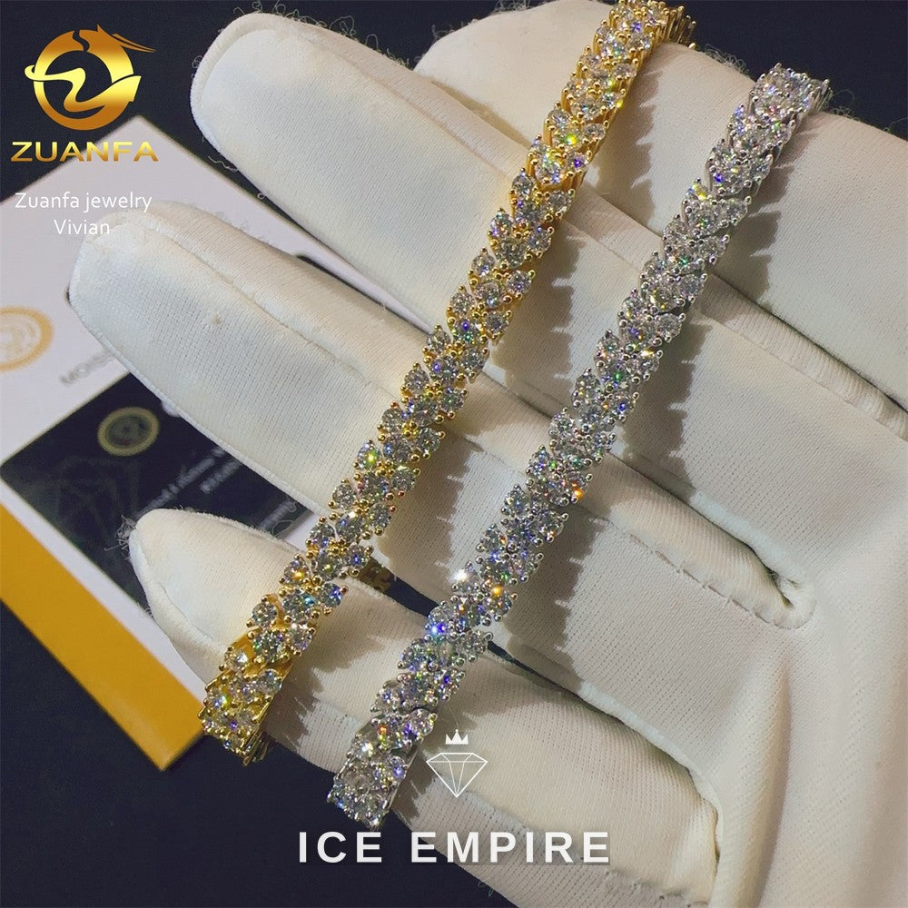 Iced Out 925 Silver Moissanite Tennis Chain