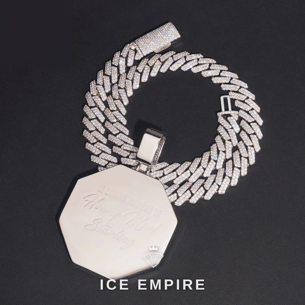 Iced Out Rose Gold Plated Moissanite Pendant