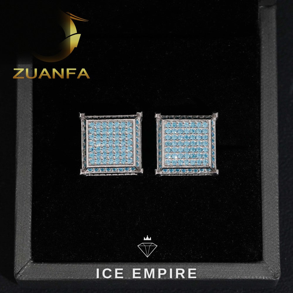 Iced Out 925 Silver Moissanite Earrings