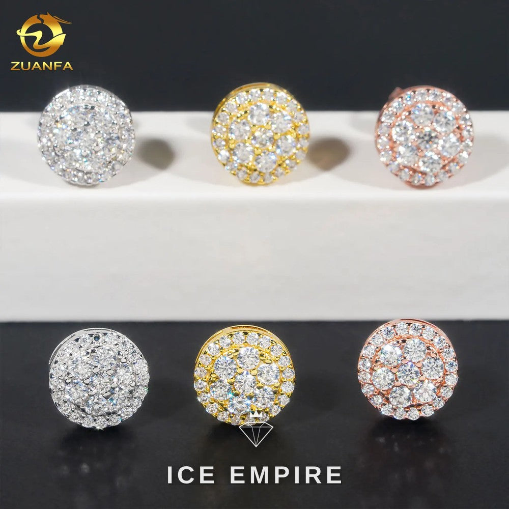 Iced Out Rose Gold Plated Moissanite Earrings